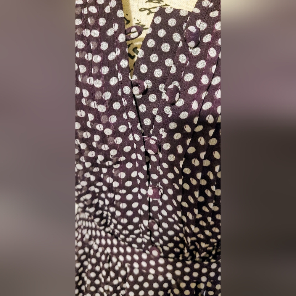 NWT JBS women plum polka dot midi dress size 14 W - Picture 8 of 11